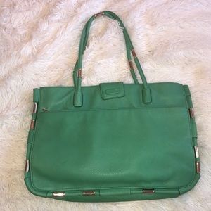 Vintage Green Leather DKNY shoulder bag